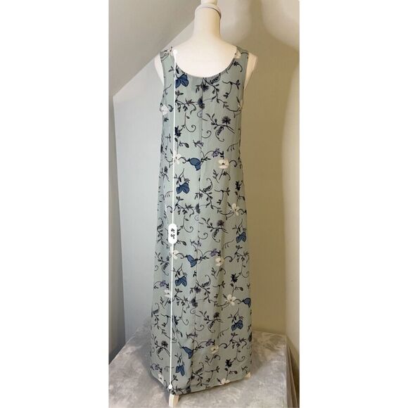 VTG Women’s Maxi Floral Tank Dress Blue Medium - Picture 7 of 10